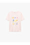 Women'S Pink Tulip Printed T-Shirt
