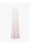 Women'S Pink Design Floral Lace Dress