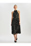 Women'S Black Design Floral Chiffon Dress - 2