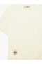 Women'S Ecru Cotton T-Shirt - 3