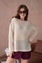 Women's Boat Neck Openwork Knitwear Tunic