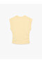 Women'S Yellow Slim Fit Ruched T-Shirt - 2