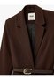 Women'S Brown Double Breast Jacket - 5