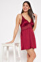 Chic Basic Padded Babydoll in Maroon - Satin