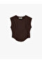 Women'S Brown Sleeveless T-Shirt
