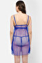 Chic Basic Self-Patterned Sheer Babydoll in Navy with G-string - Lace - 4
