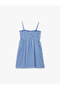 Baby Girl'S Blue Check Gingham Strappy Dress