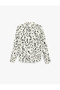 Women'S Ecru Design Mandarin Collar Shirt