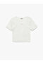 Girl'S Ecru Cotton T-Shirt