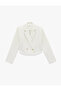 Women's Crop Tweed Jacket - 3