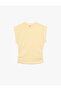 Women'S Yellow Slim Fit Ruched T-Shirt