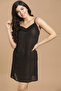 Shimmer Babydoll in Black - Georgette & Lace