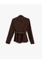 Women'S Brown Double Breast Jacket - 4