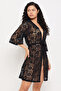 Chic Basic Sheer Robe in Black - Lace - 4