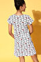 Graphic Print Short Nighty in White - 100% Cotton - 4