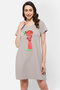 Tutti Fruity Short Night Dress in Taupe - 100% Cotton - 2