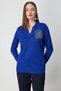 Women's Shoulder Leaf Chain Cobalt Blue Sweater 65334 - 2