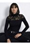 Women's Turtleneck Long Sleeve Lace Blouse