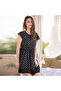 Polka Print Short Nightdress With Lace Hems - 3