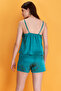 Chic Basic Cami Top & Short in Aqua Blue - Satin - 3