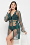 Chic Basic Sheer Robe in Green