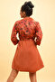 Pretty Florals Robe in Rust Brown - Satin - 4