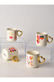 Porcelain Mug with Gold Handle and Heart Figure, Mother's Day Gift - 3