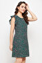Animal Print Long Sleep Tee in Green - Rayon - 4