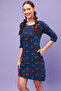 Fish Print Short Nighty in Navy - 100% Cotton - 2
