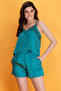Chic Basic Cami Top & Short in Aqua Blue - Satin