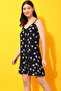 Pretty Florals Short Night Dress in Navy - Rayon - 3
