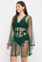 Chic Basic Sheer Robe in Dark Green - Mesh - 4