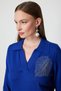 Women's Shoulder Leaf Chain Cobalt Blue Sweater 65334 - 4