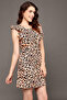 Animal Print Long Sleep Tee in Cream Colour - Rayon - 3