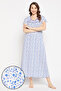 Pretty Florals Long Nighty in White - 100% Cotton