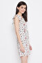 Owl Print Short Nightdress in White- Cotton Rich - 3