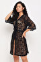 Chic Basic Sheer Robe in Black - Lace - 3
