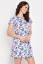 Pretty Printed Short Nighty in White - 100% Cotton - 4