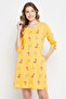 Dinosaur Print Short Nighty in Yellow - 100% Cotton