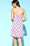 Diamond Print Short Night Dress in Lilac - Satin - 4