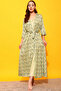 Chic Basic Long Nighty & Pretty Florals Robe in Mint Green - Satin - 2