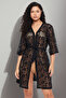 Chic Basic Sheer Robe in Black - Lace
