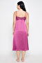 Chic Basic Long Nighty in Magenta - Satin - 5