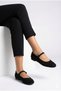 Stoned Black Mary Jane Ballerinas ✨   Crystal Stone Detailed Single Strap Stylish Women's Ballerina Shoes for Daily Events - 6