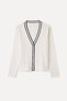 Women's Ecru V-Neck Fitted Knitwear Cardigan - 4