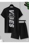 Men's Vibes Printed T-Shirt and Shorts Top and Bottom Set - 3