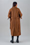Women's Chize Patterned Trench Coat Oversize - 2