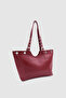 Forlin Adjustable Strap Metal Ring Detailed Shoulder Bag Claret Red - 2