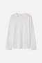 Men's White Ribbed Crew Neck Long Sleeve T-Shirt - 3