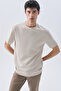 Men's Stone Color Loose Fit Crew Neck T-Shirt
